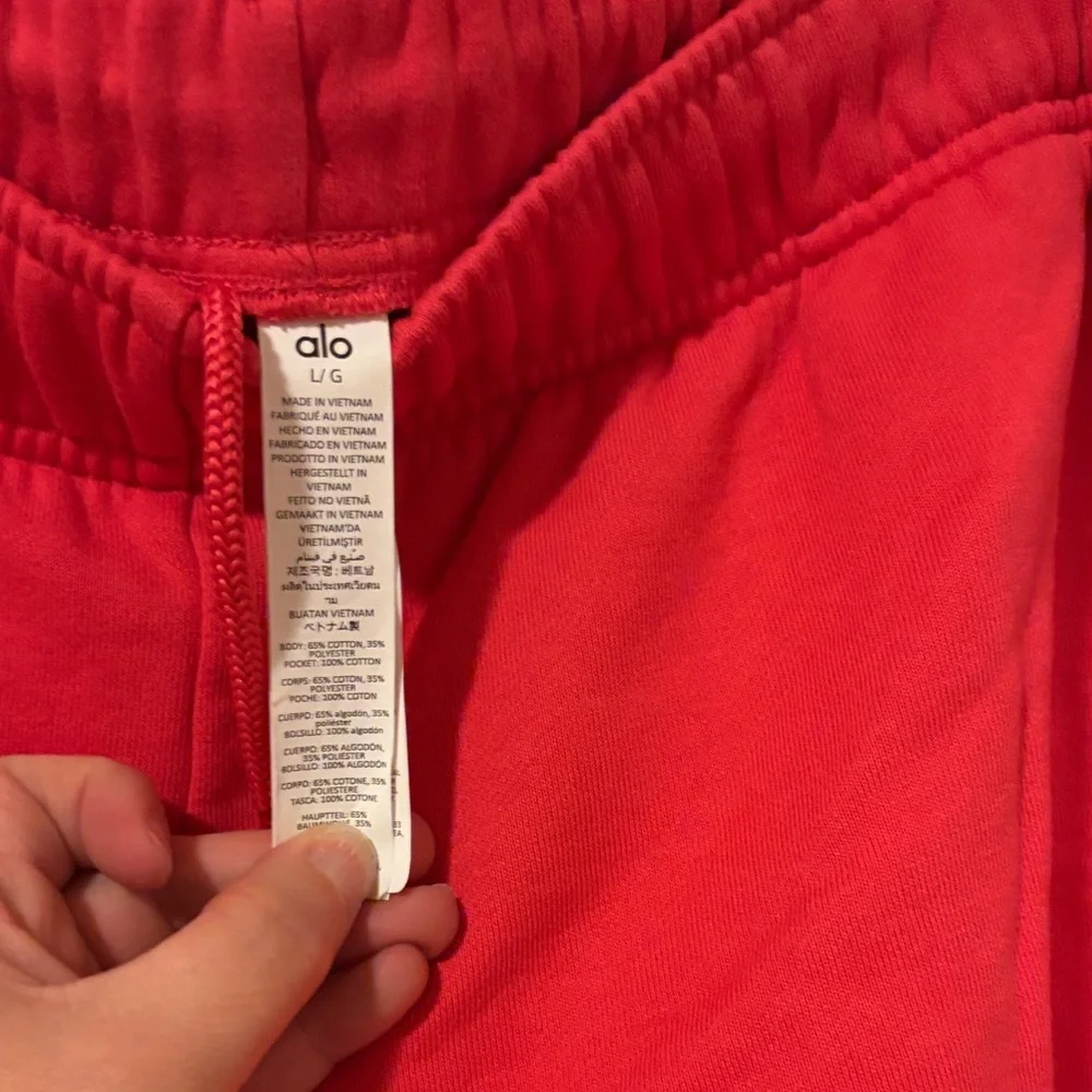 ALO Yoga Candy Red Athletic Lounge Shorts - Picture 3 of 4